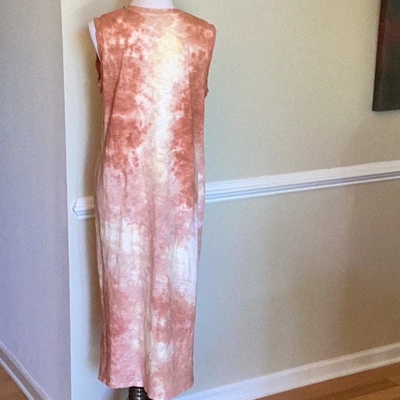 Universal Thread 100% cotton neutral tie dyed sleeveless midi column dress sz L - Picture 8 of 13